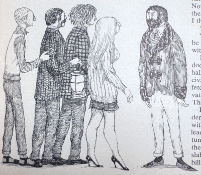 Illustration for Welcome To Charnel Castle by J.P. Donleavy
The Atlantic
May, 1971
p89
